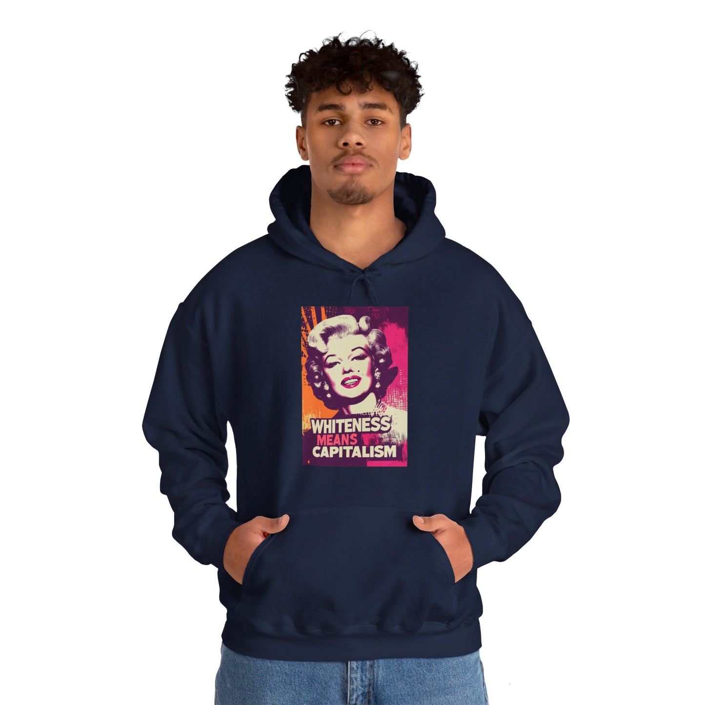 Whiteness Means Capitalism Warhol Tribute Unisex Heavy Blend™ Hooded Sweatshirt