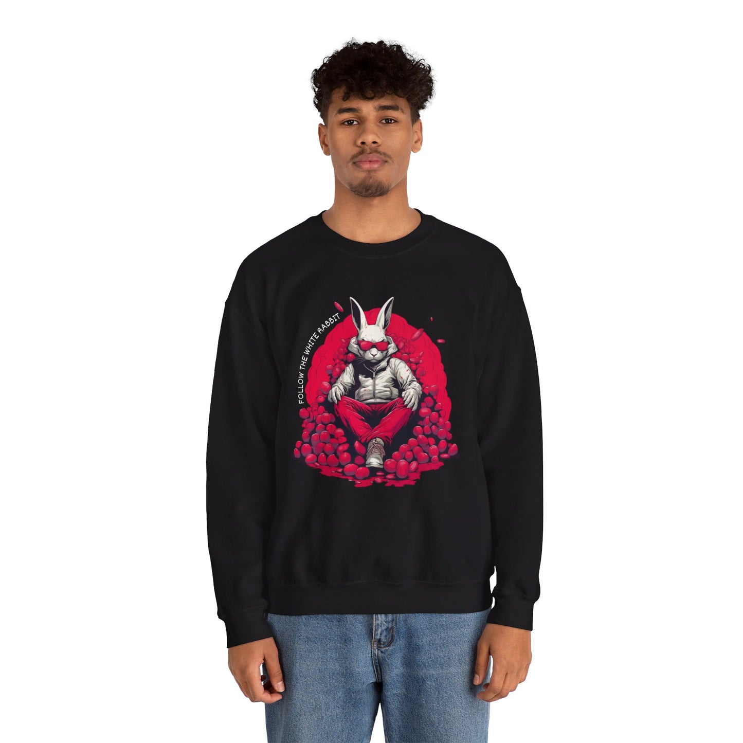 Follow The White Rabbit Signature Unisex Heavy Blend™ Crewneck Sweatshirt