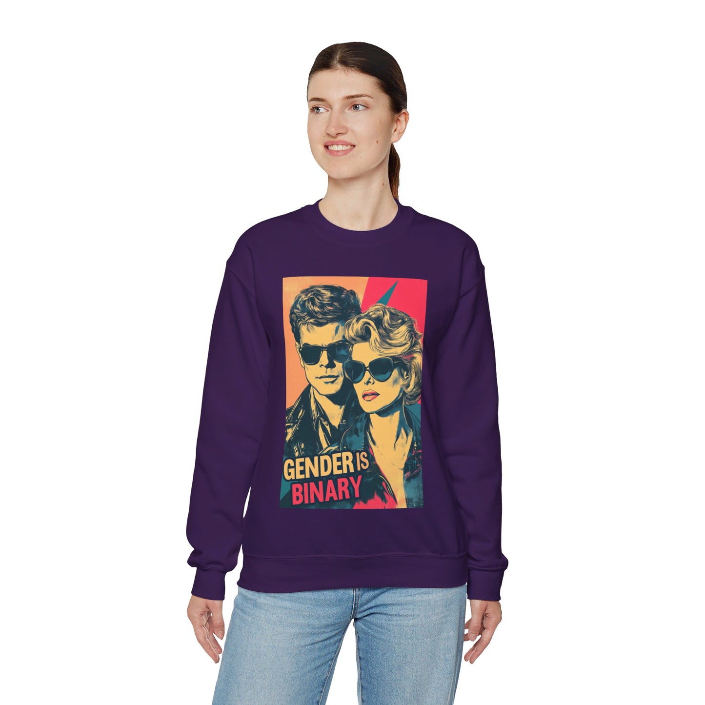 Gender Is Binary Unisex Heavy Blend™ Crewneck Sweatshirt