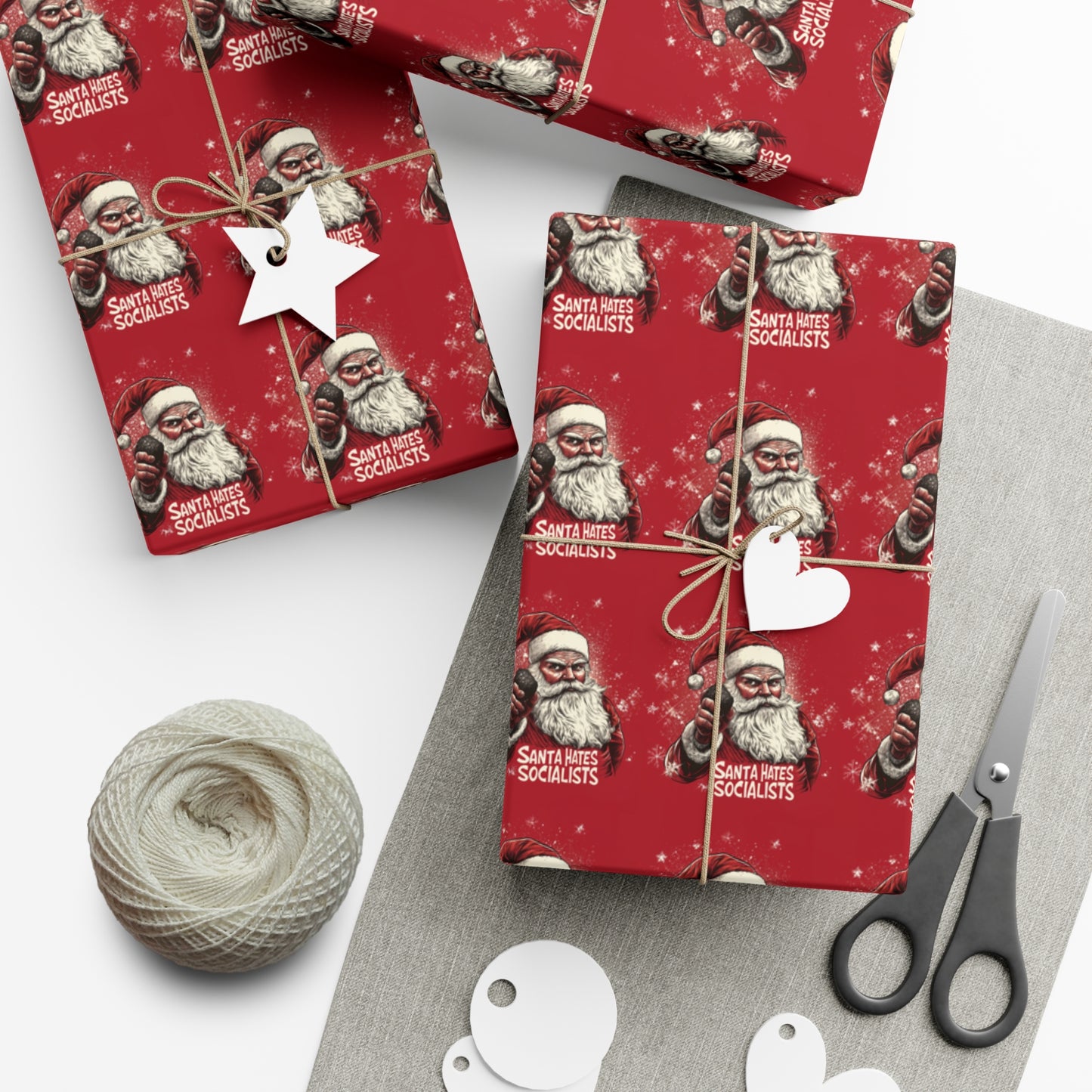 Santa Hates Socialists Gift Wrap Papers