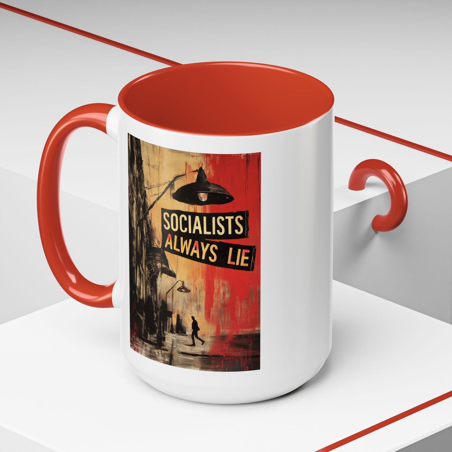 Socialists Always Lie - City Scene, Accent Coffee Mug (11or 15oz)