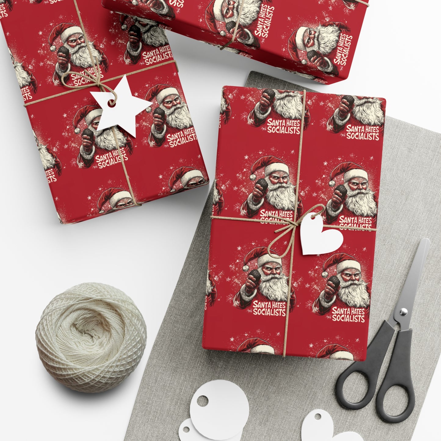 Santa Hates Socialists Gift Wrap Papers