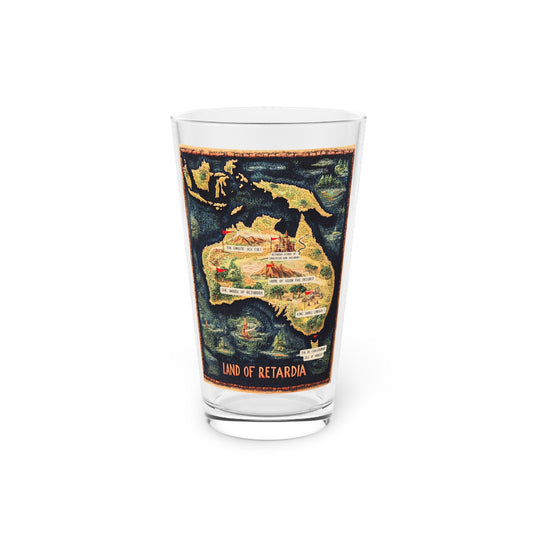 The Map of the Land of Retardia Pint Glass, 16oz