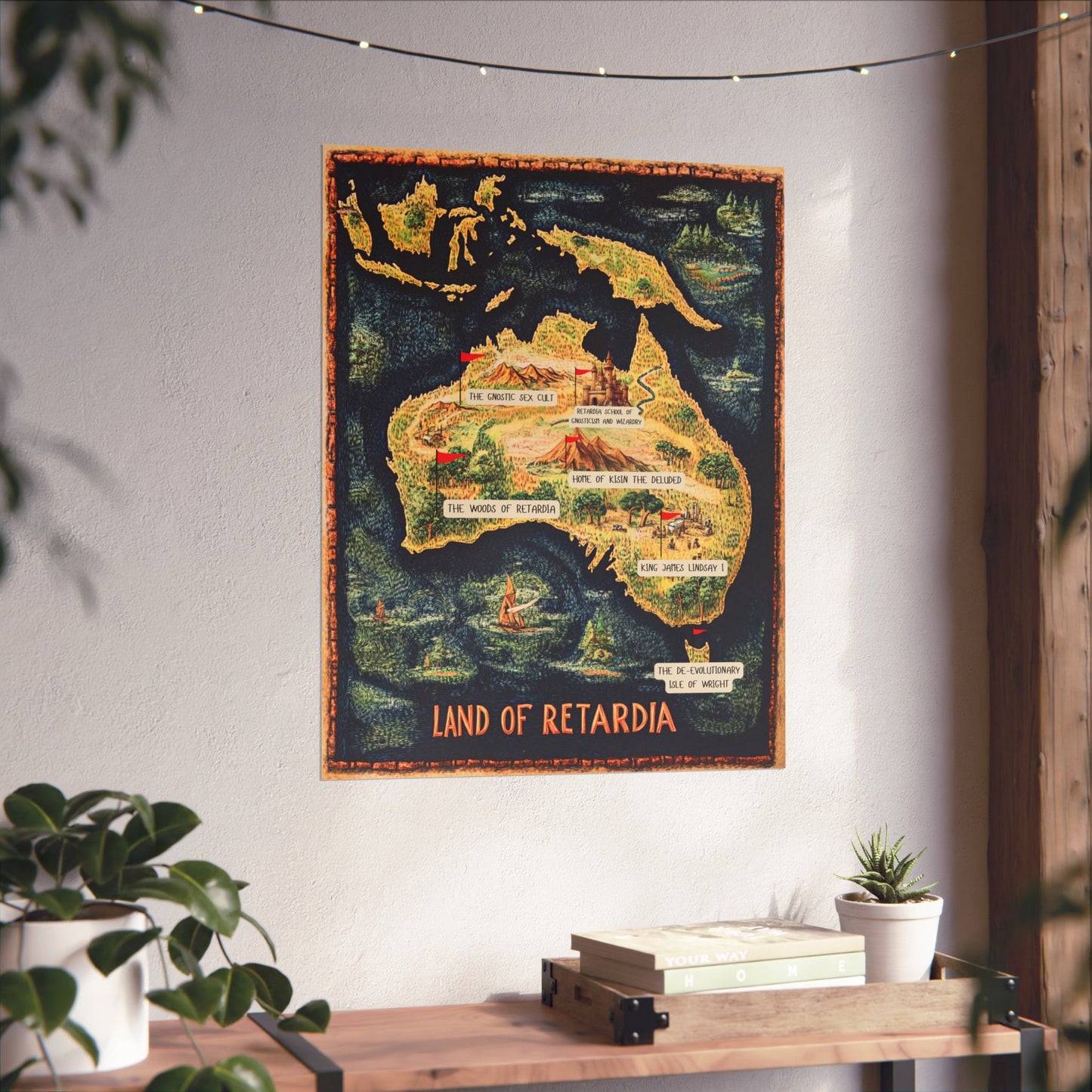 The Map of the Land of Retardia Matte Vertical Posters