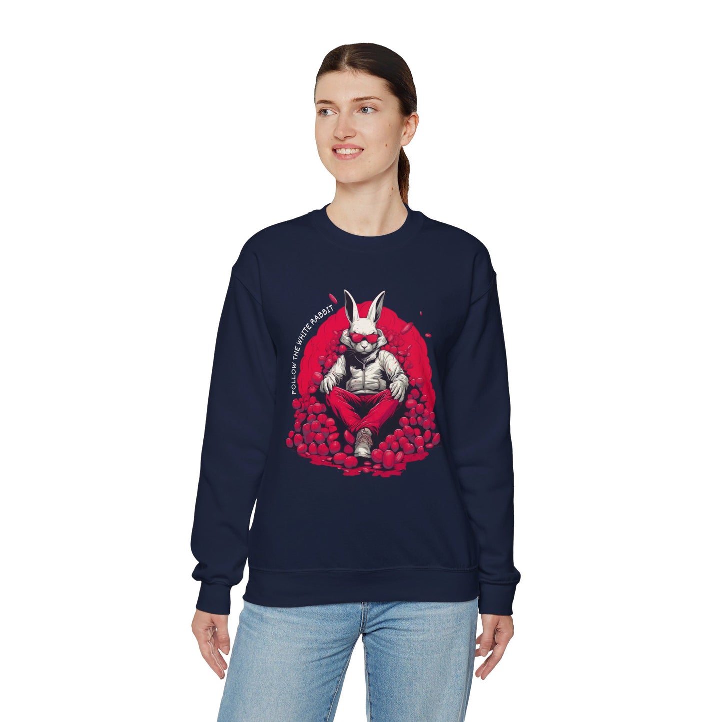 Follow The White Rabbit Signature Unisex Heavy Blend™ Crewneck Sweatshirt