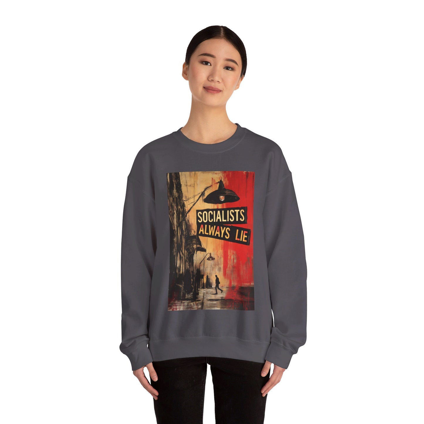 Socialists Always Lie - City Scene, Unisex Heavy Blend™ Crewneck Sweatshirt