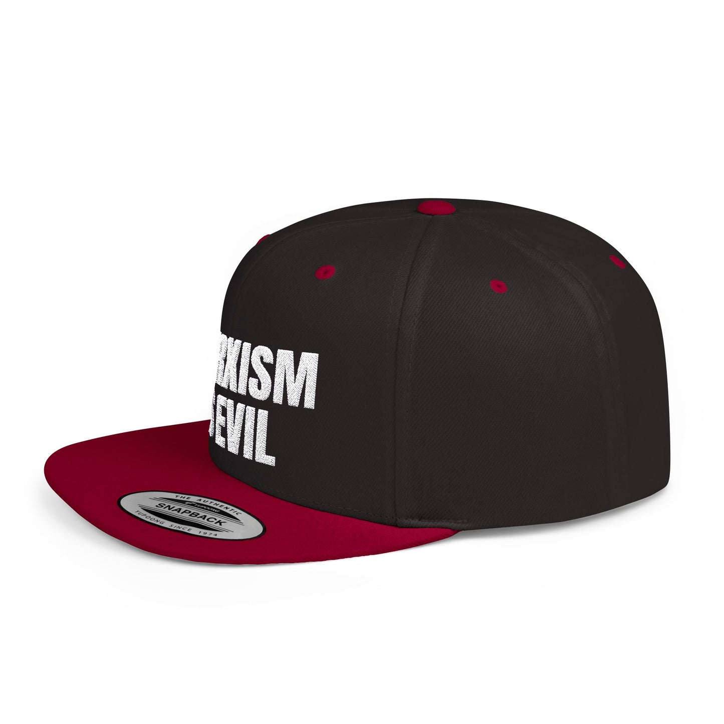 Marxism Is Evil (White) Flat Bill Snapback