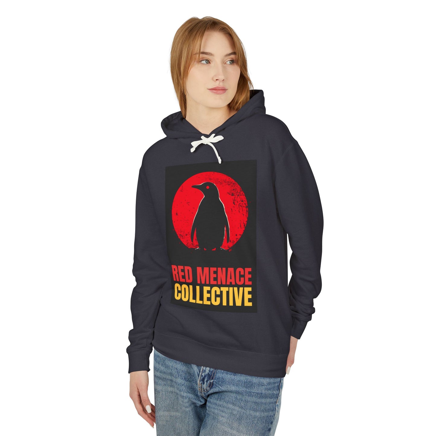 Red Menace Collective - Penguin Unisex Lightweight Hooded Sweatshirt