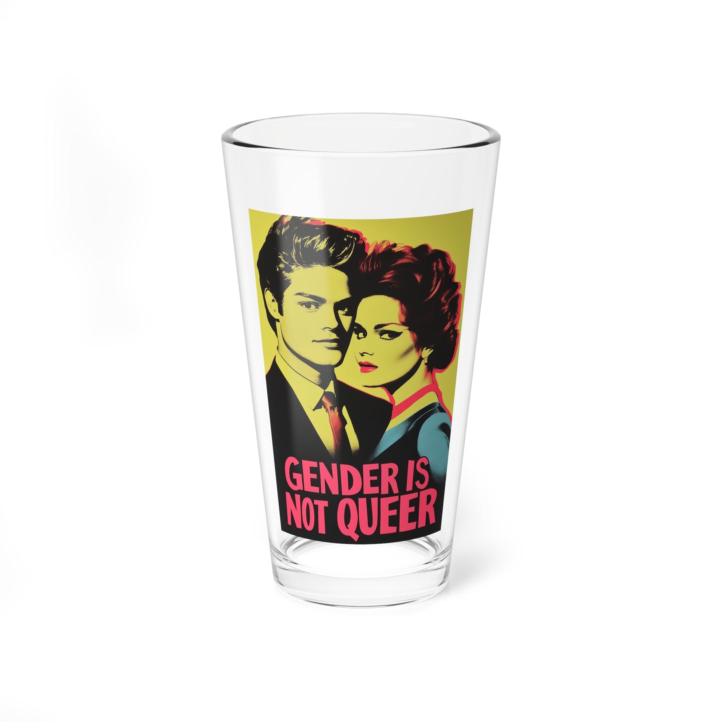 Gender is Not Queer Pint Glass, 16oz