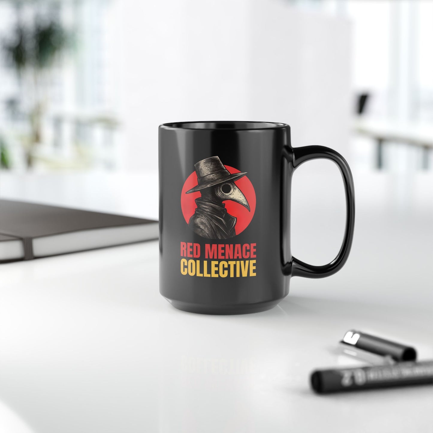 Red Menace Collective Black Mug, 15oz