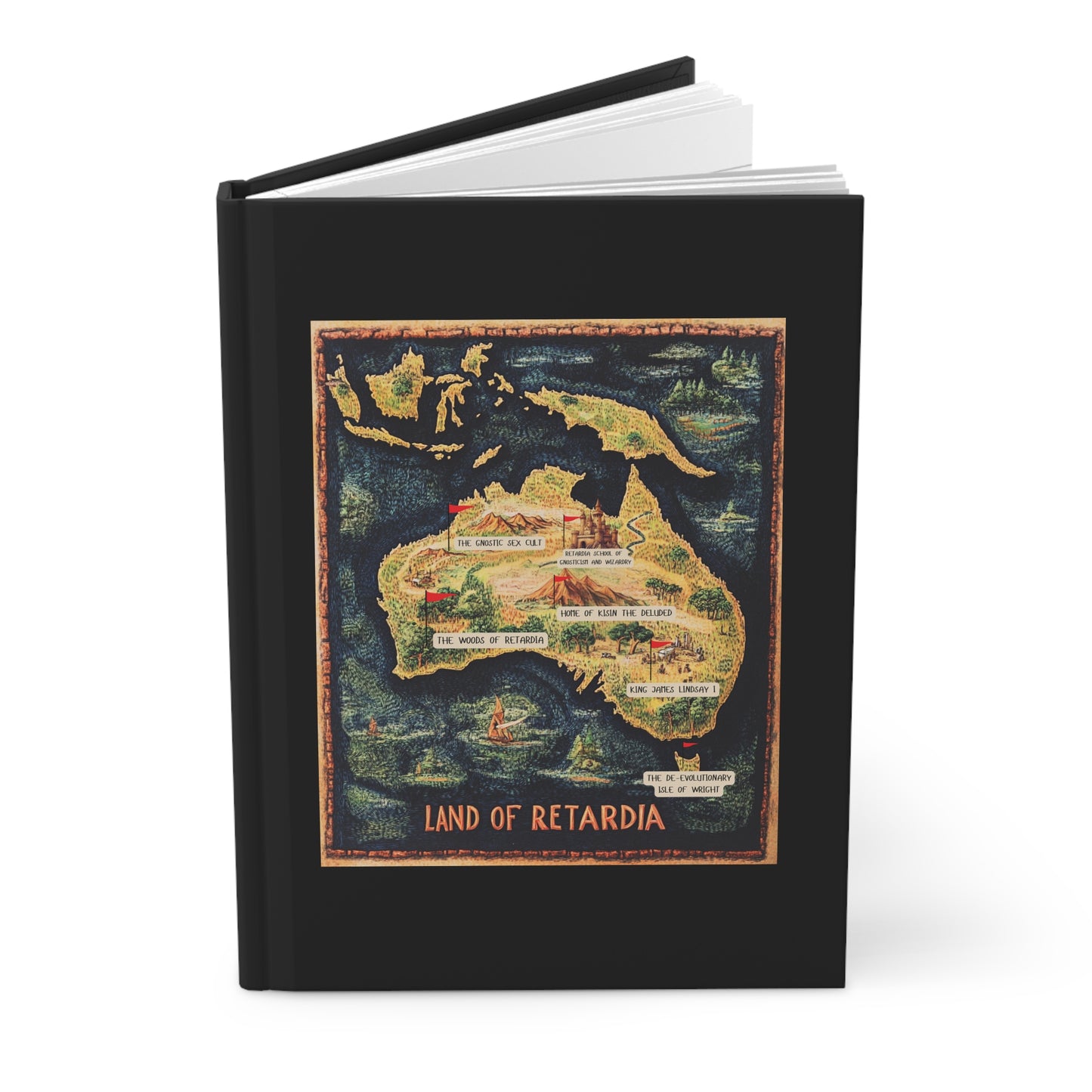 The Map of the Land of Retardia Hardcover Journal Matte