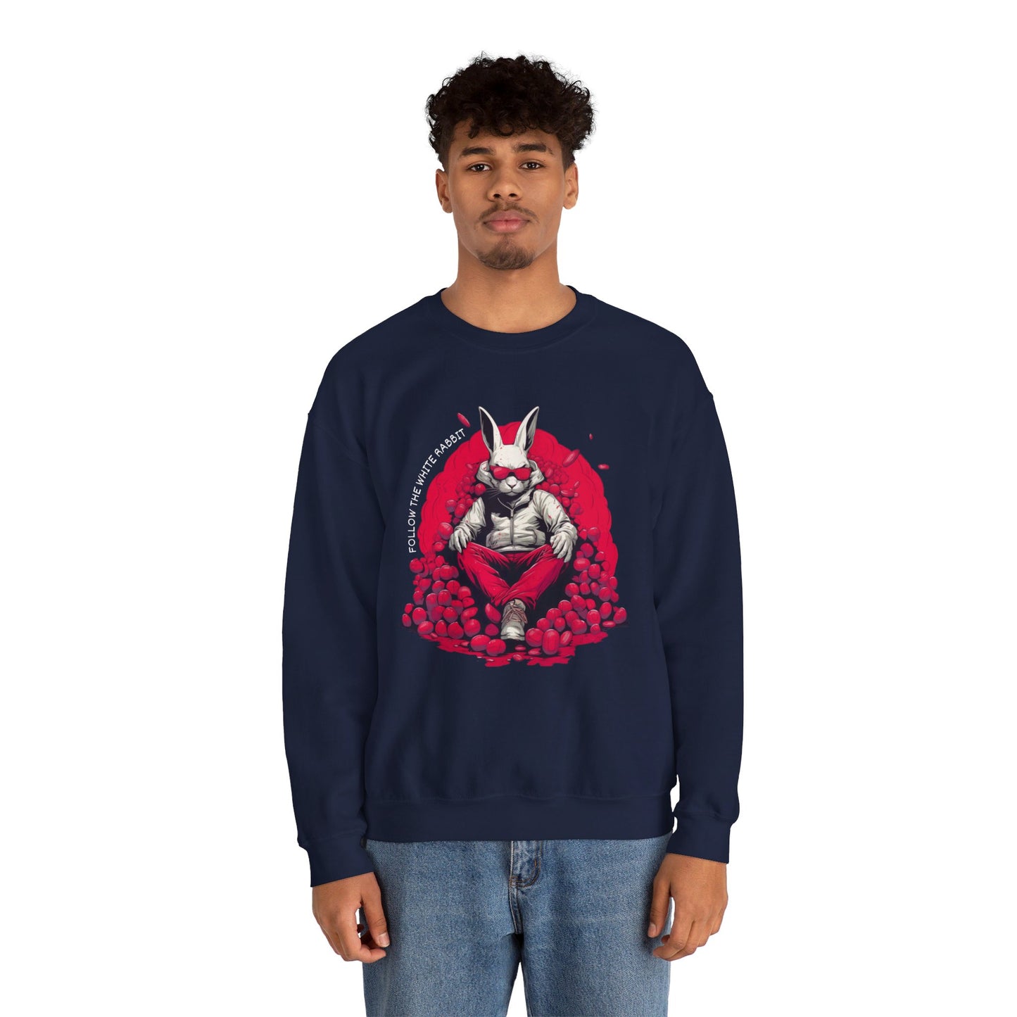 Follow The White Rabbit Signature Unisex Heavy Blend™ Crewneck Sweatshirt