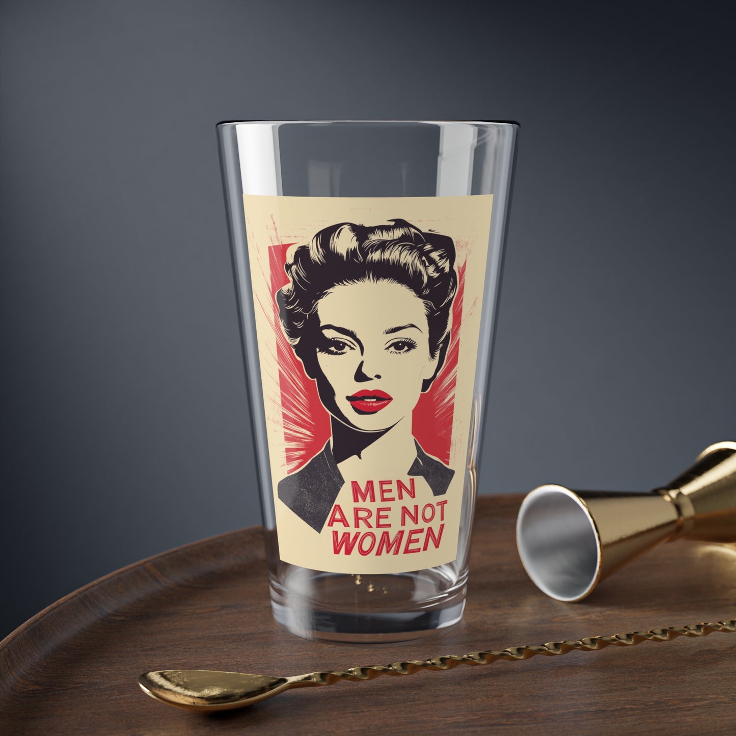 Men Are Not Women Pint Glass, 16oz