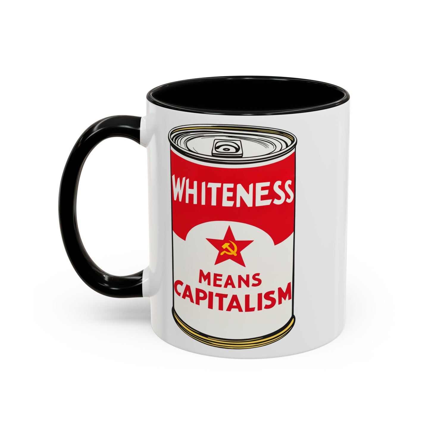 Whiteness Means Capitalism Soup Can Accent Coffee Mug (11 or 15oz)