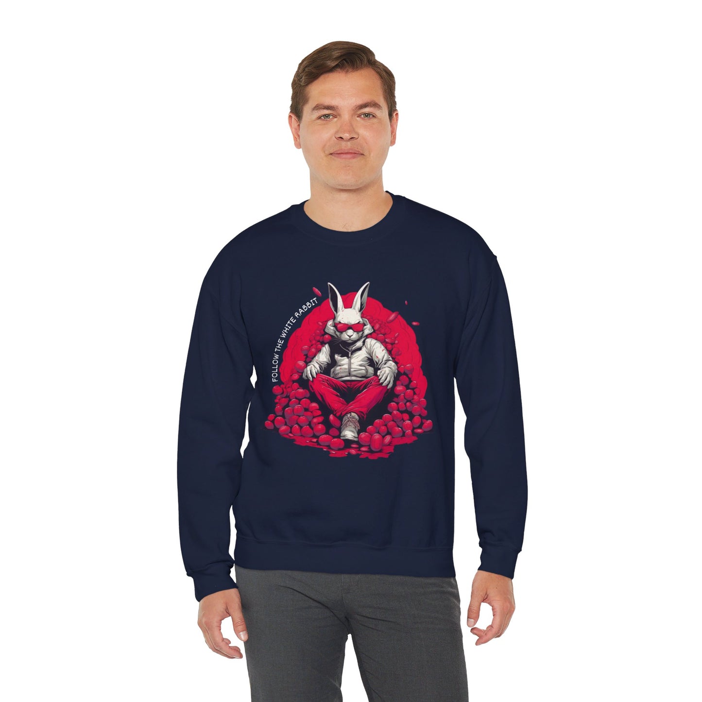 Follow The White Rabbit Signature Unisex Heavy Blend™ Crewneck Sweatshirt