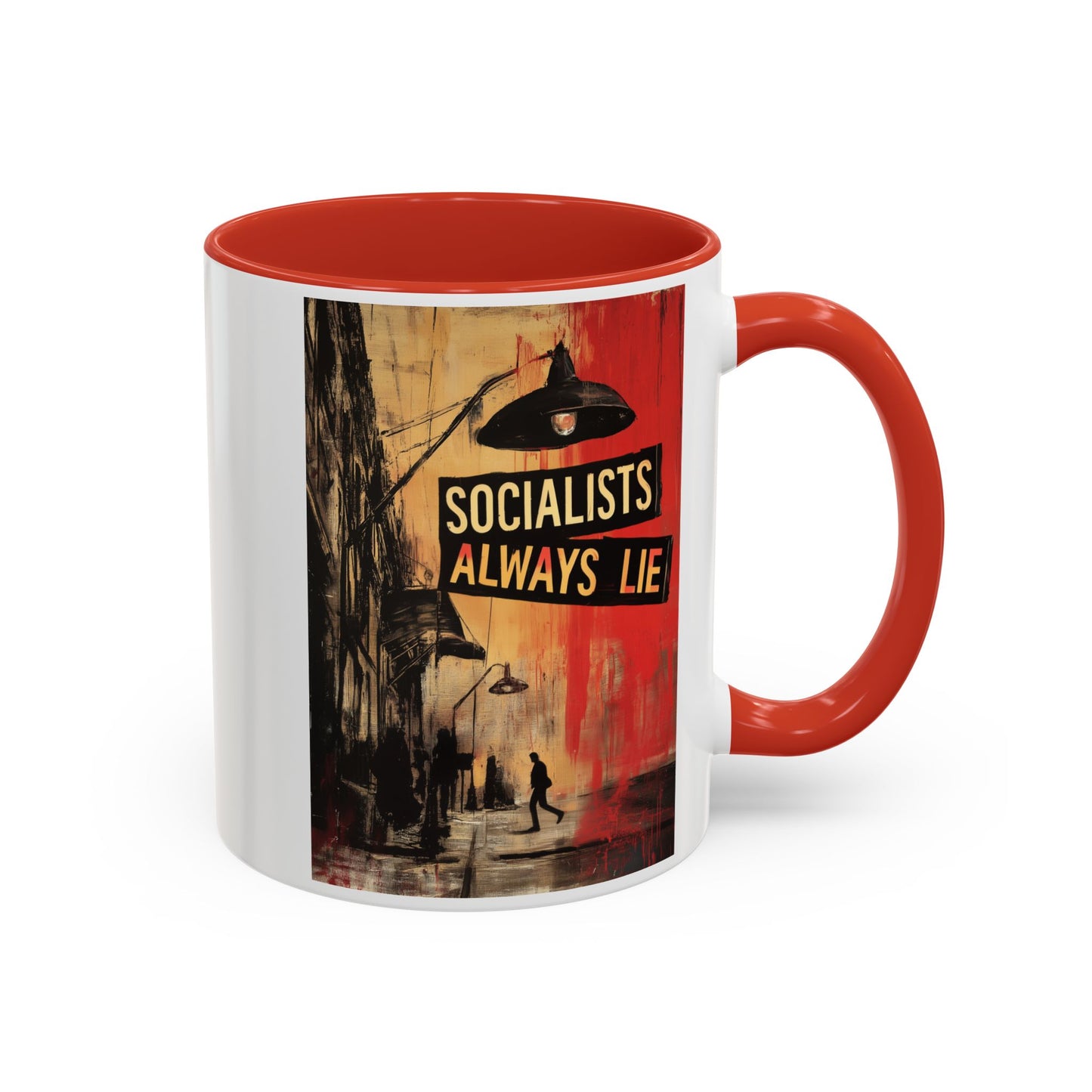 Socialists Always Lie - City Scene, Accent Coffee Mug (11or 15oz)