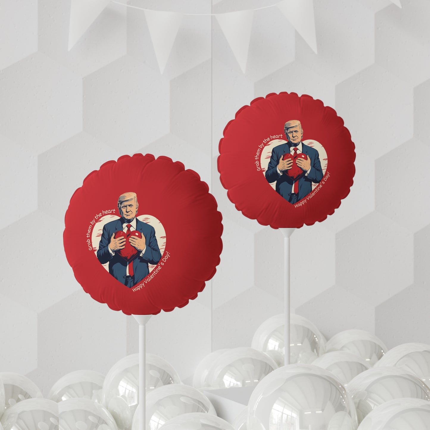 LIMITED EDITION: Grab Them By The Heart Trump Valentine's Day Balloon (Round and Heart-shaped), 11"