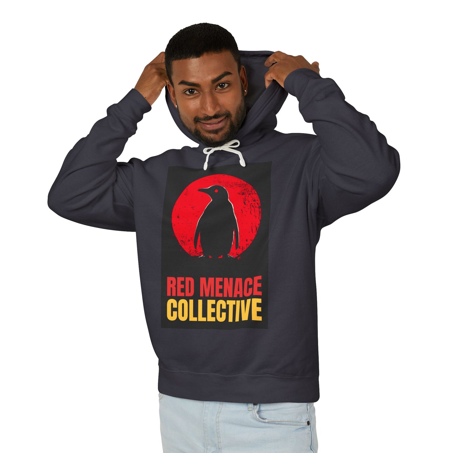 Red Menace Collective - Penguin Unisex Lightweight Hooded Sweatshirt