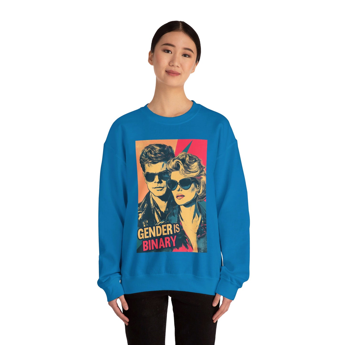 Gender Is Binary Unisex Heavy Blend™ Crewneck Sweatshirt