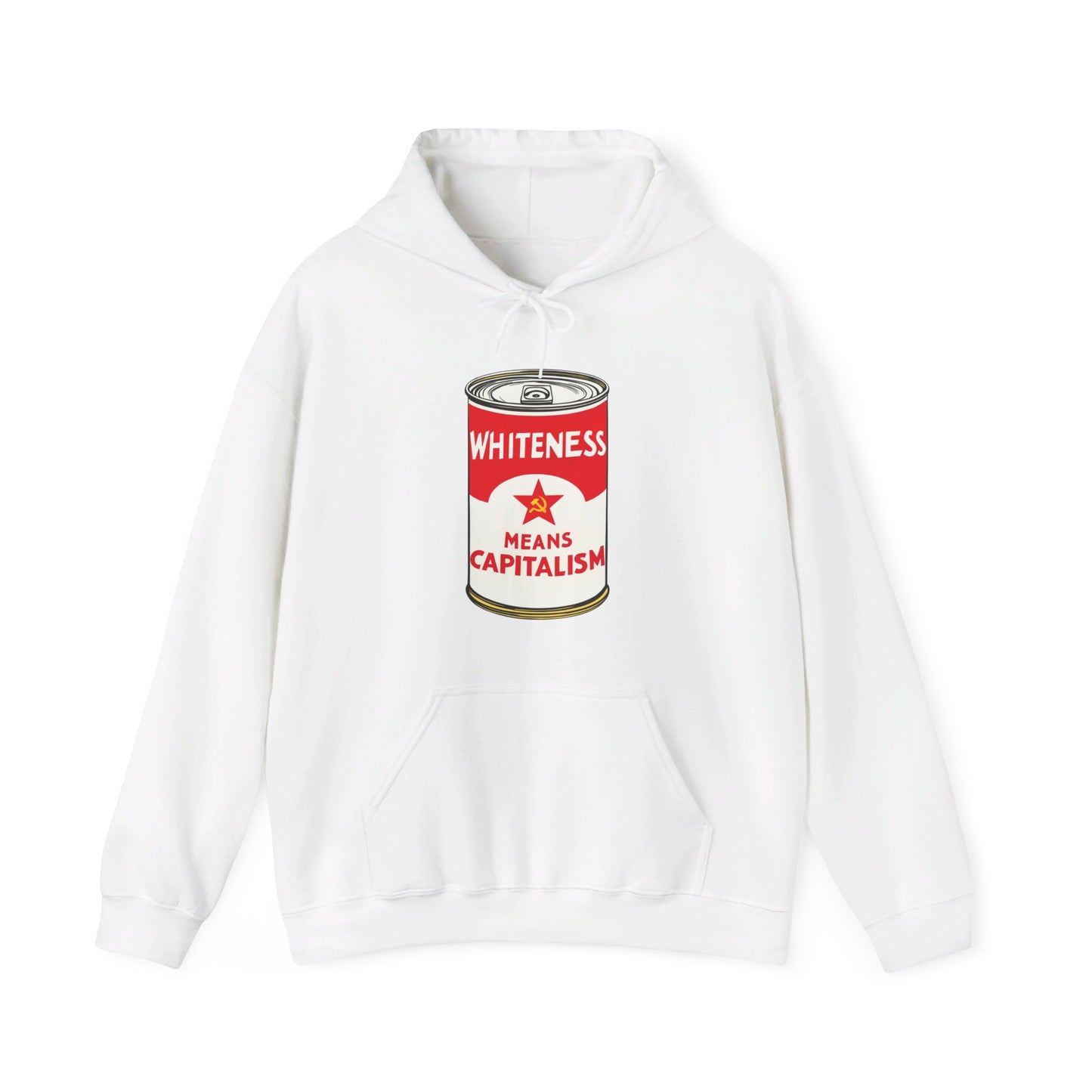 Whiteness Means Capitalism Soup Can Unisex Heavy Blend™ Hooded Sweatshirt