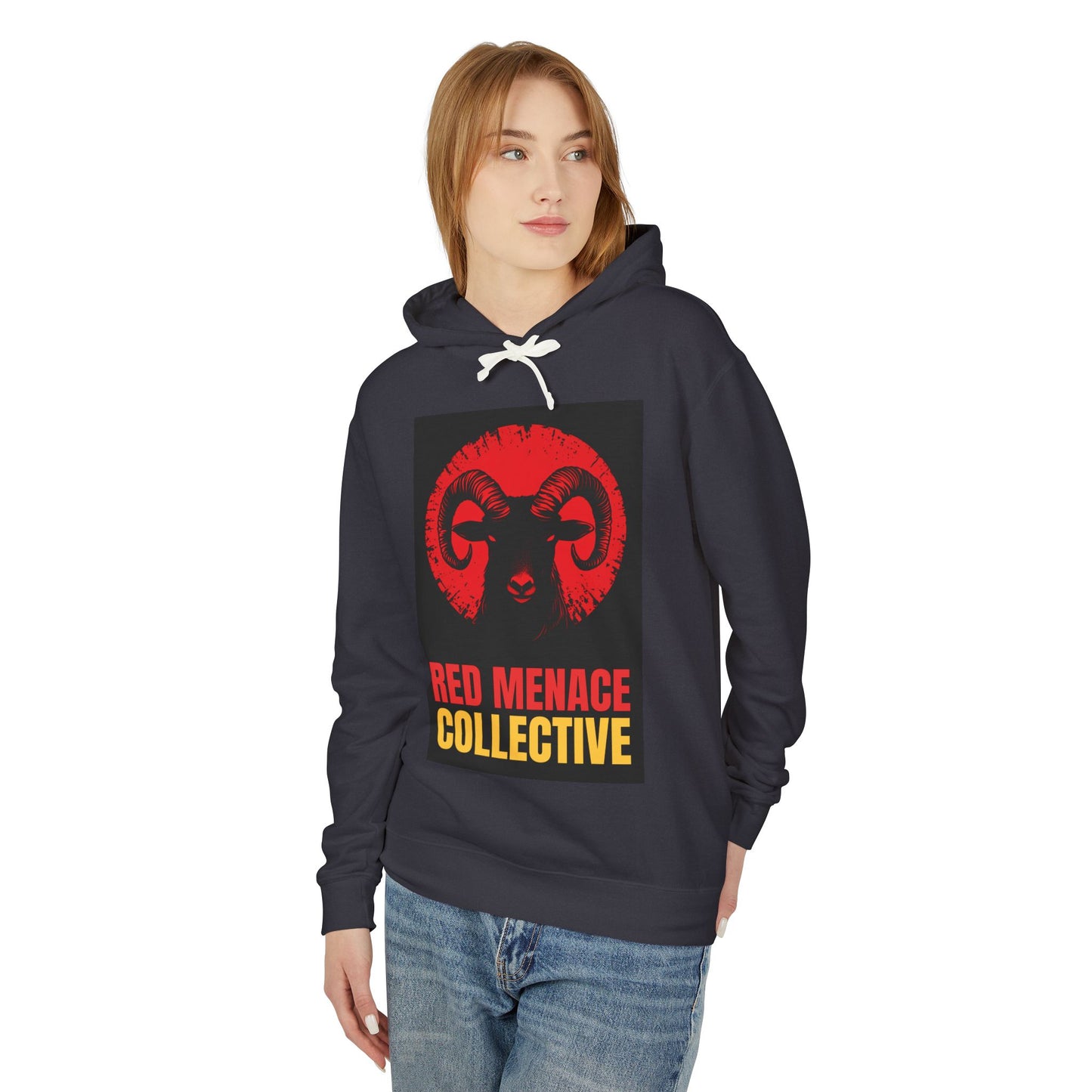 Red Menace Collective - Ram Unisex Lightweight Hooded Sweatshirt