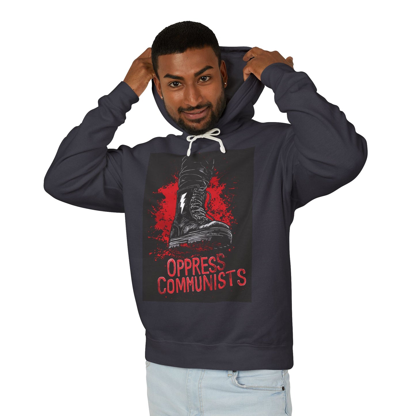 Oppress Communists Unisex Lightweight Hooded Sweatshirt