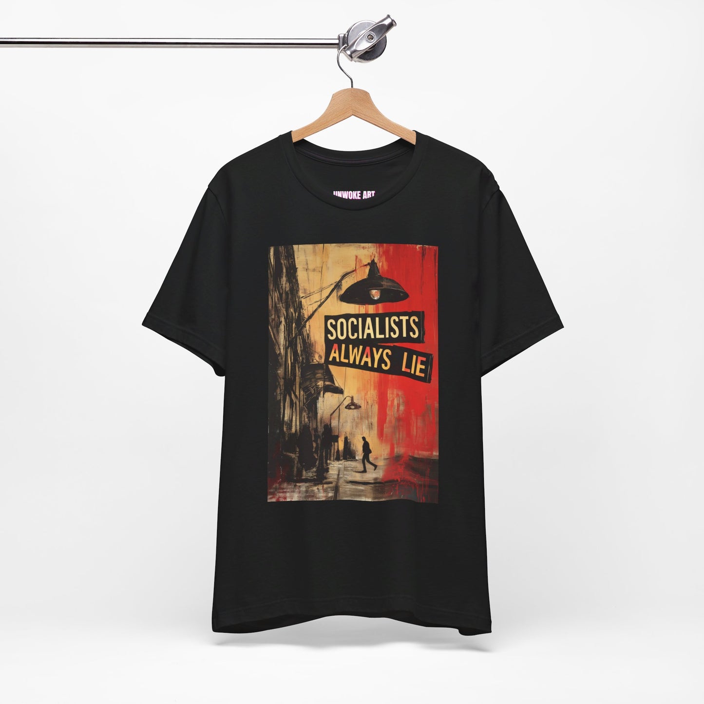 Socialists Always Lie - City Scene, Unisex Jersey Short Sleeve Tee