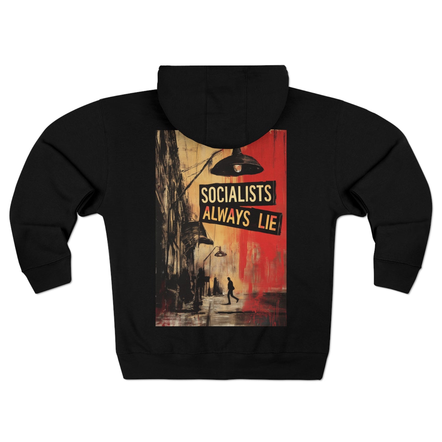 Socialists Always Lie - City Scene, Unisex Zip Hoodie