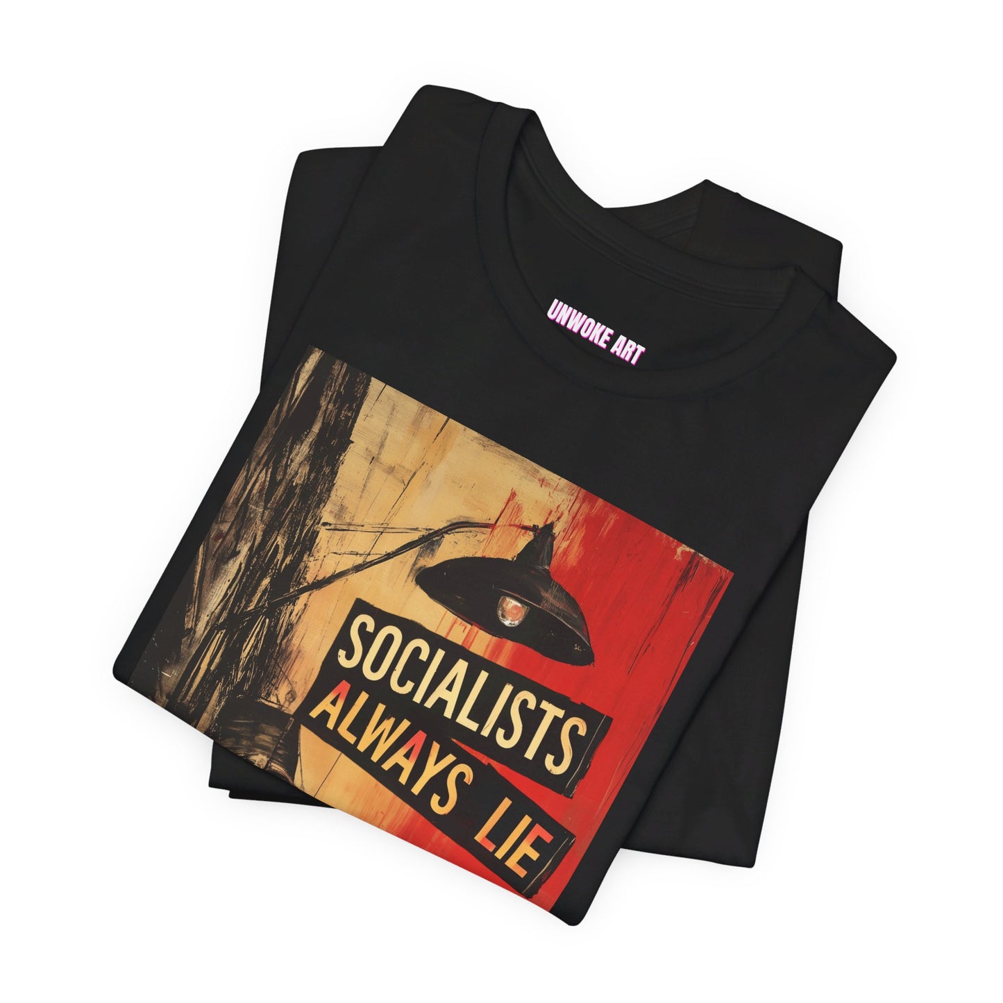 Socialists Always Lie - City Scene, Unisex Jersey Short Sleeve Tee