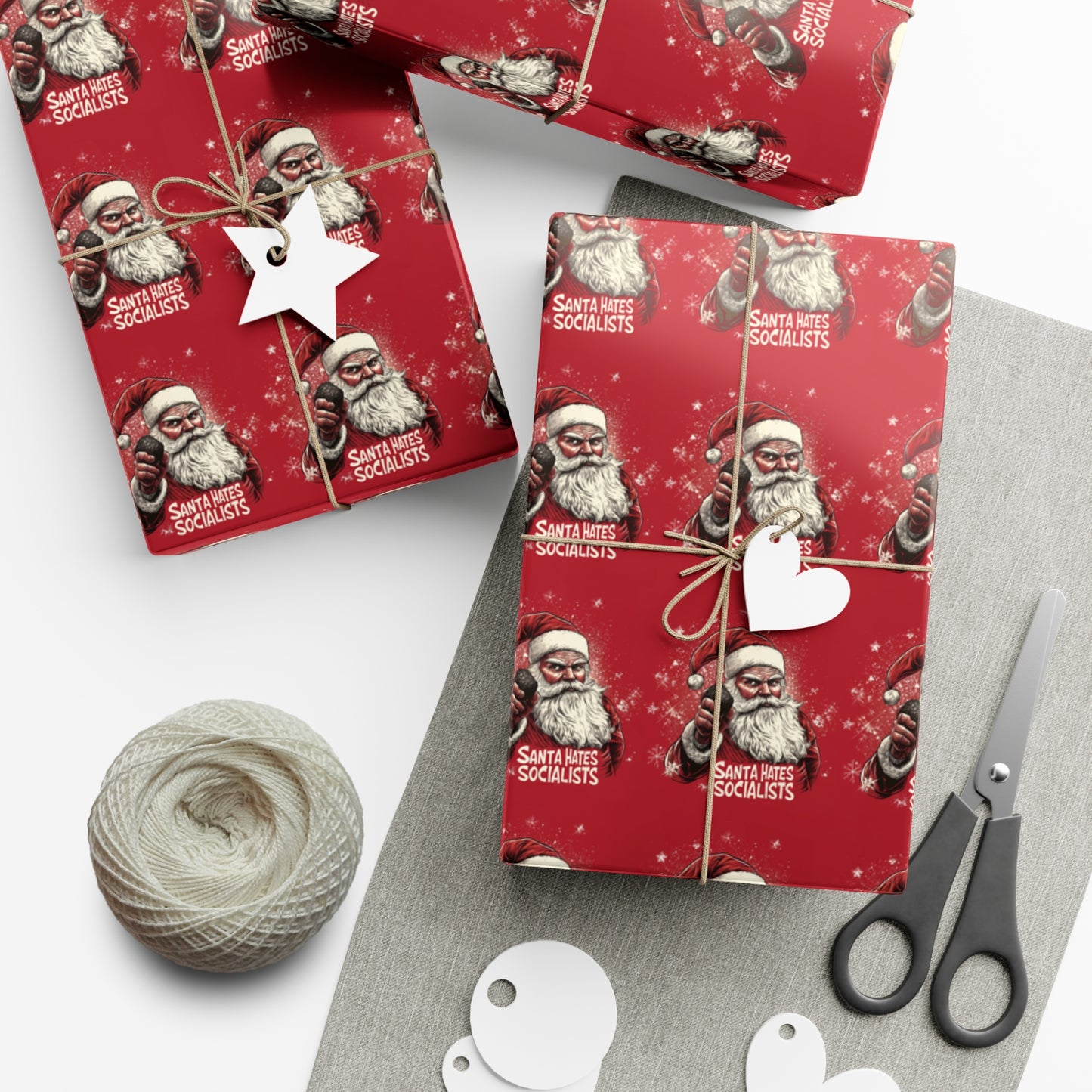 Santa Hates Socialists Gift Wrap Papers