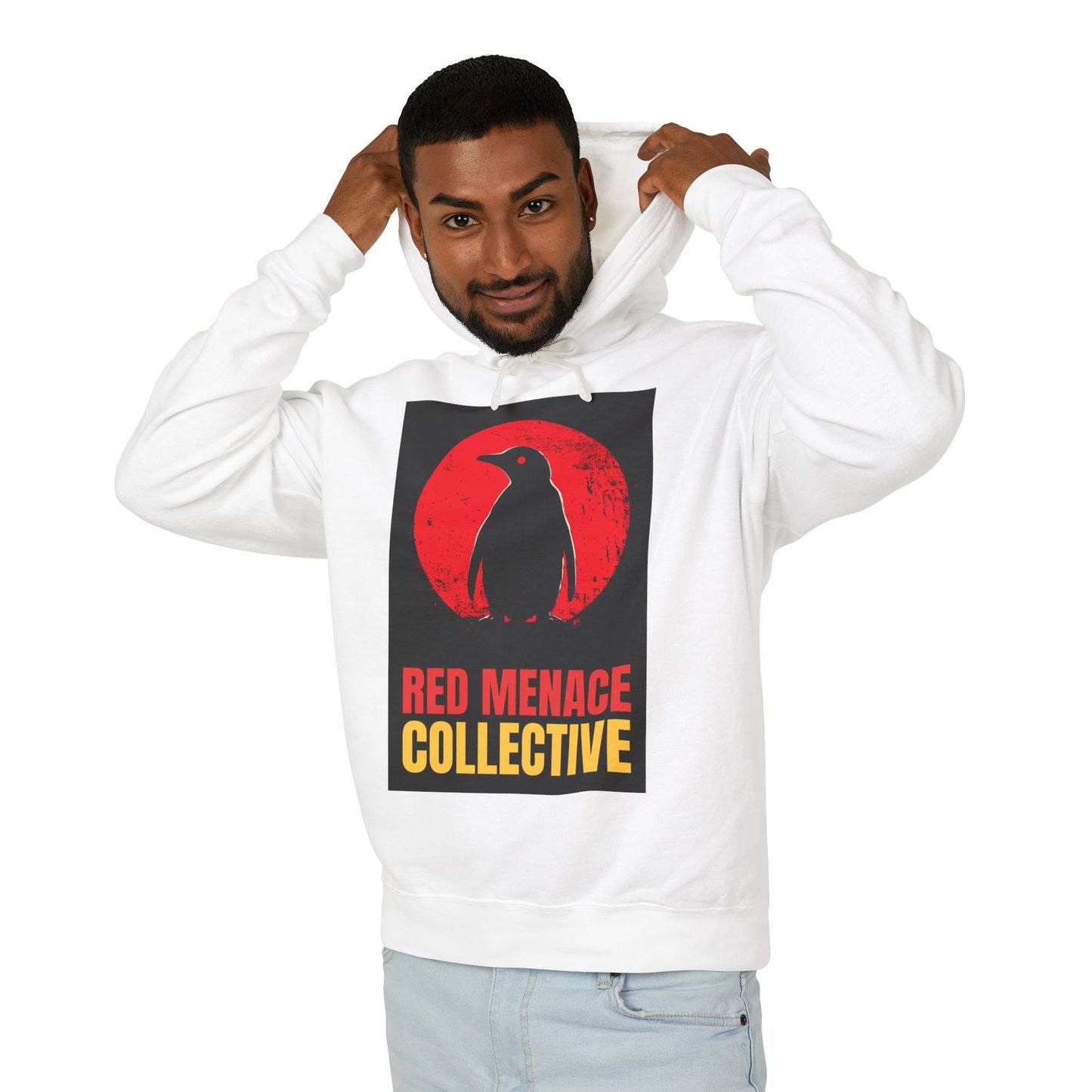 Red Menace Collective - Penguin Unisex Lightweight Hooded Sweatshirt