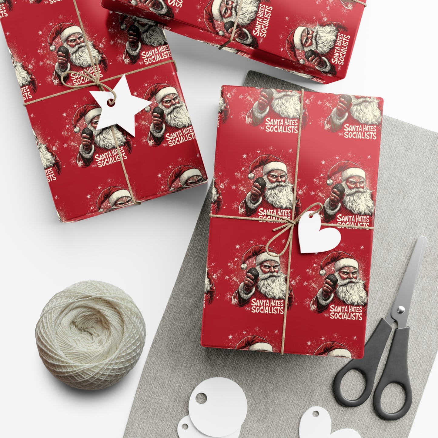 Santa Hates Socialists Gift Wrap Papers