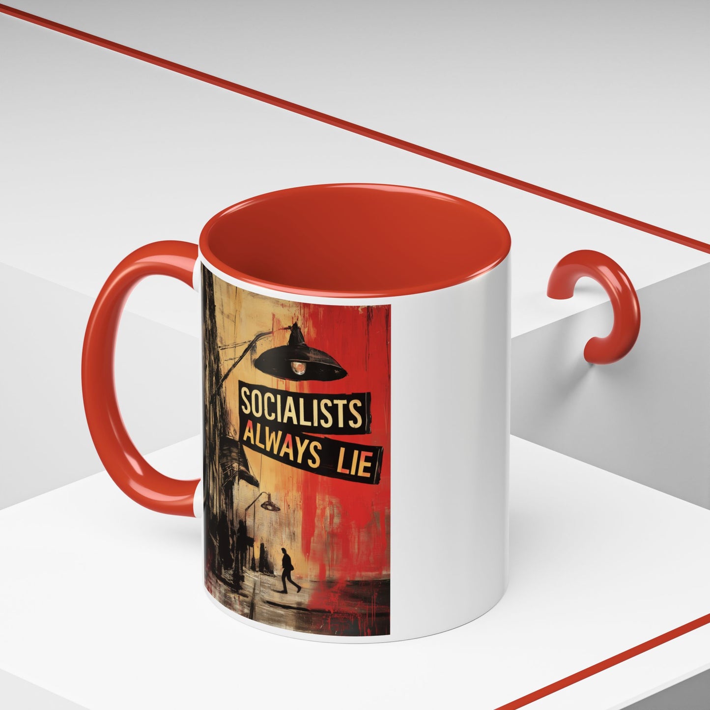 Socialists Always Lie - City Scene, Accent Coffee Mug (11or 15oz)