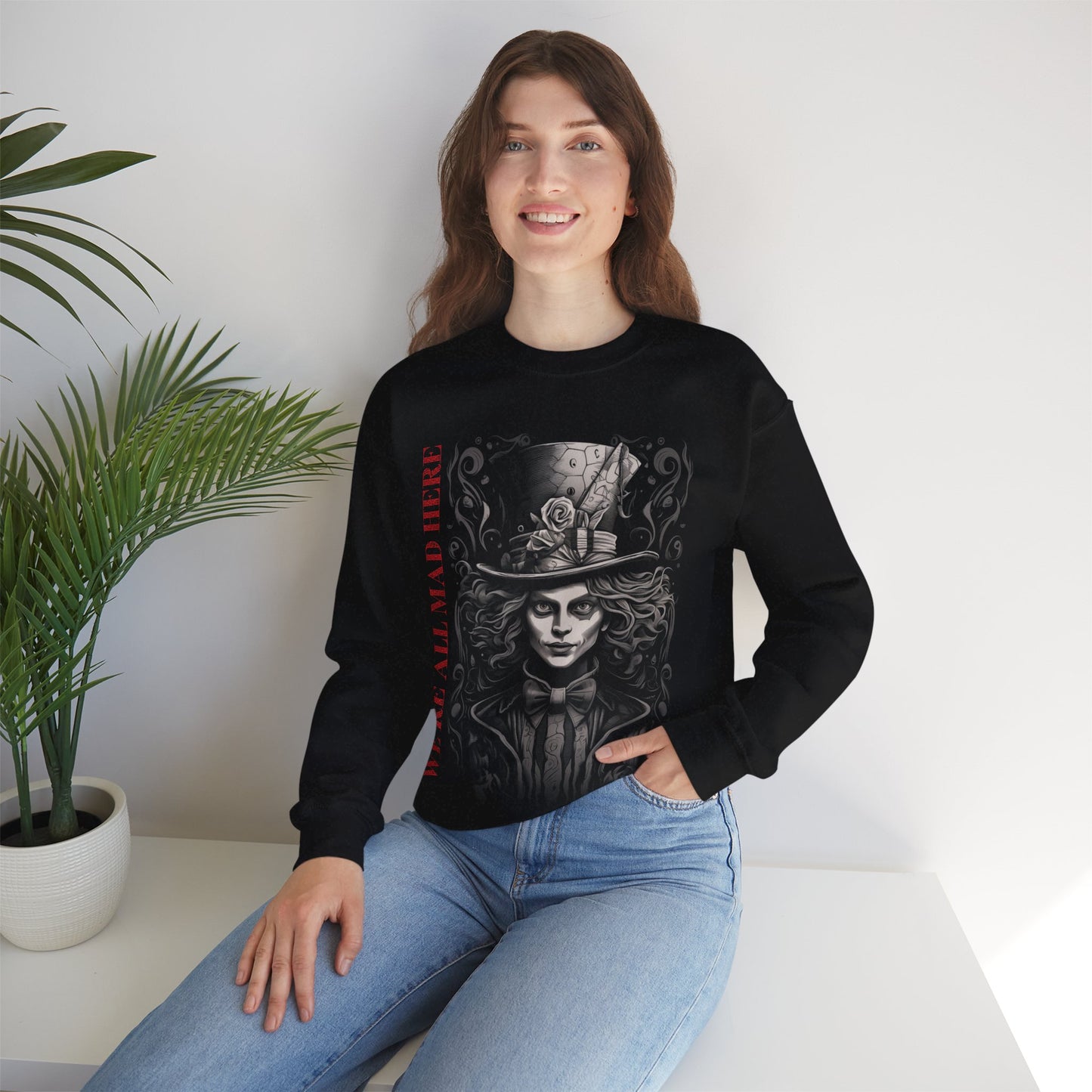 We're All Mad Here Signature Unisex Heavy Blend™ Crewneck Sweatshirt