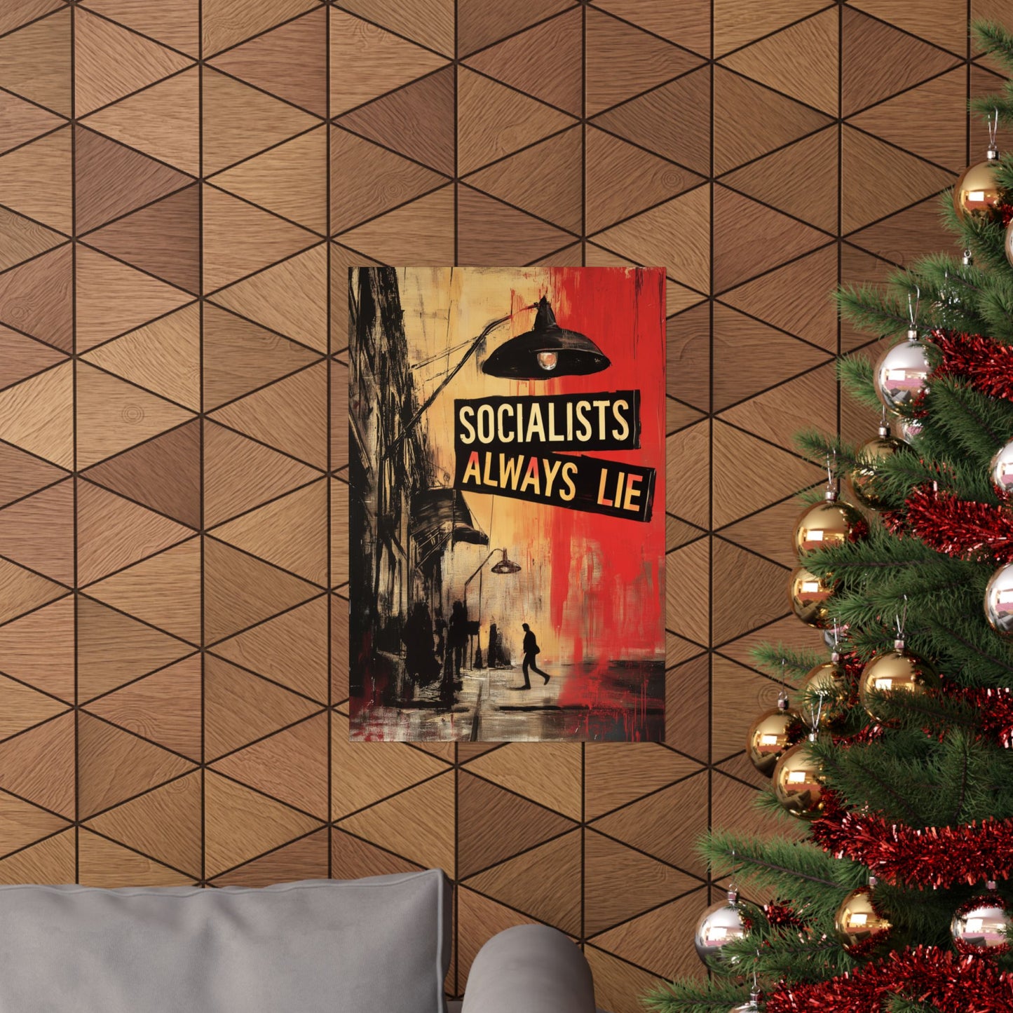 Socialists Always Lie - City Scene, Matte Vertical Posters