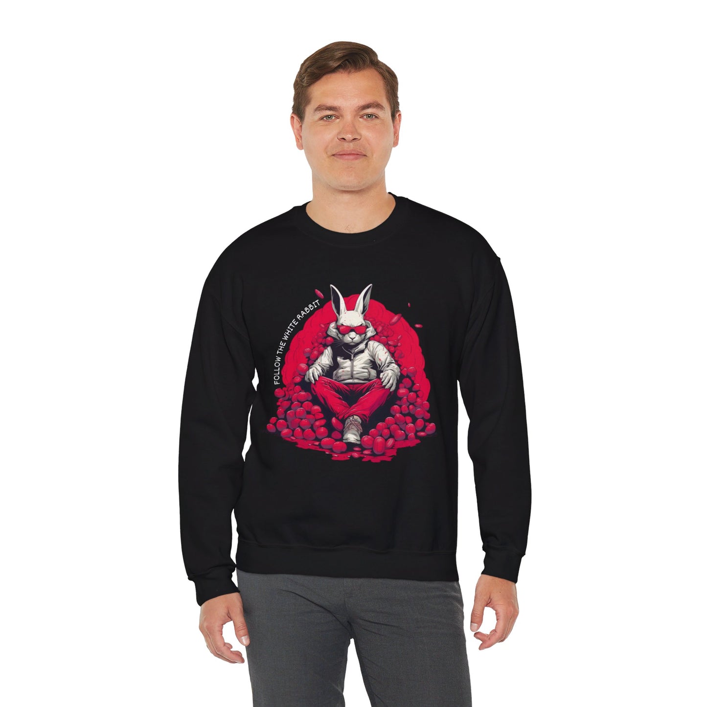 Follow The White Rabbit Signature Unisex Heavy Blend™ Crewneck Sweatshirt