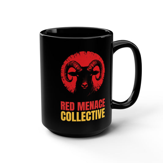 Red Menace Collective Ram Black Mug - 15oz Ceramic Coffee Cup