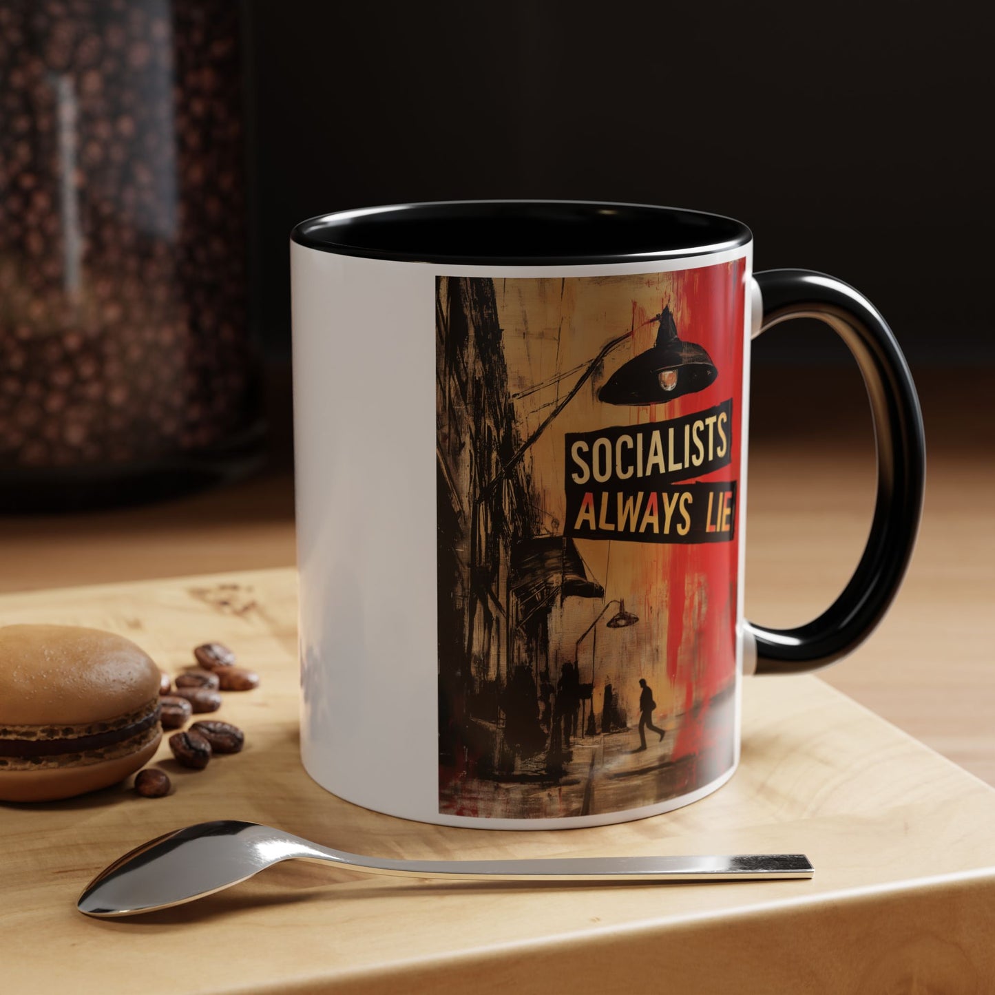 Socialists Always Lie - City Scene, Accent Coffee Mug (11or 15oz)