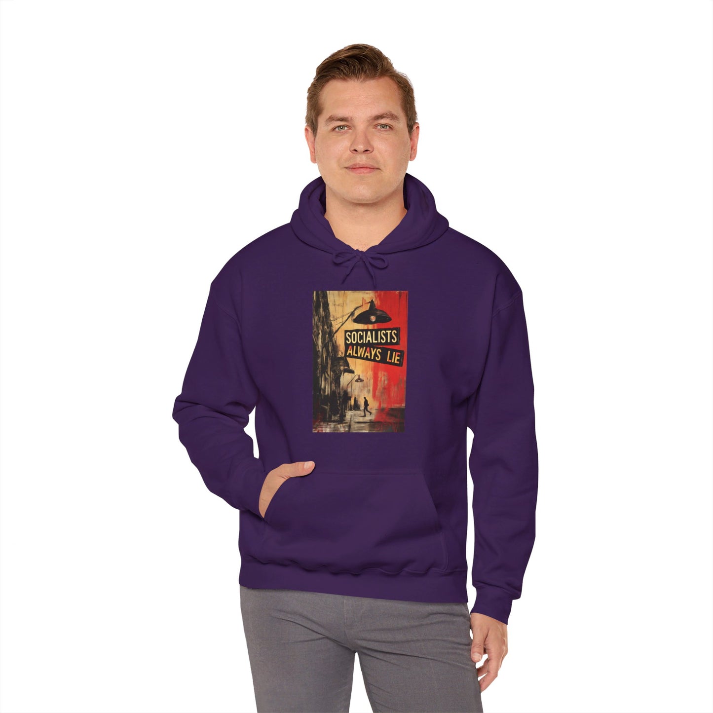 Socialists Always Lie - City Scene, Unisex Heavy Blend™ Hooded Sweatshirt