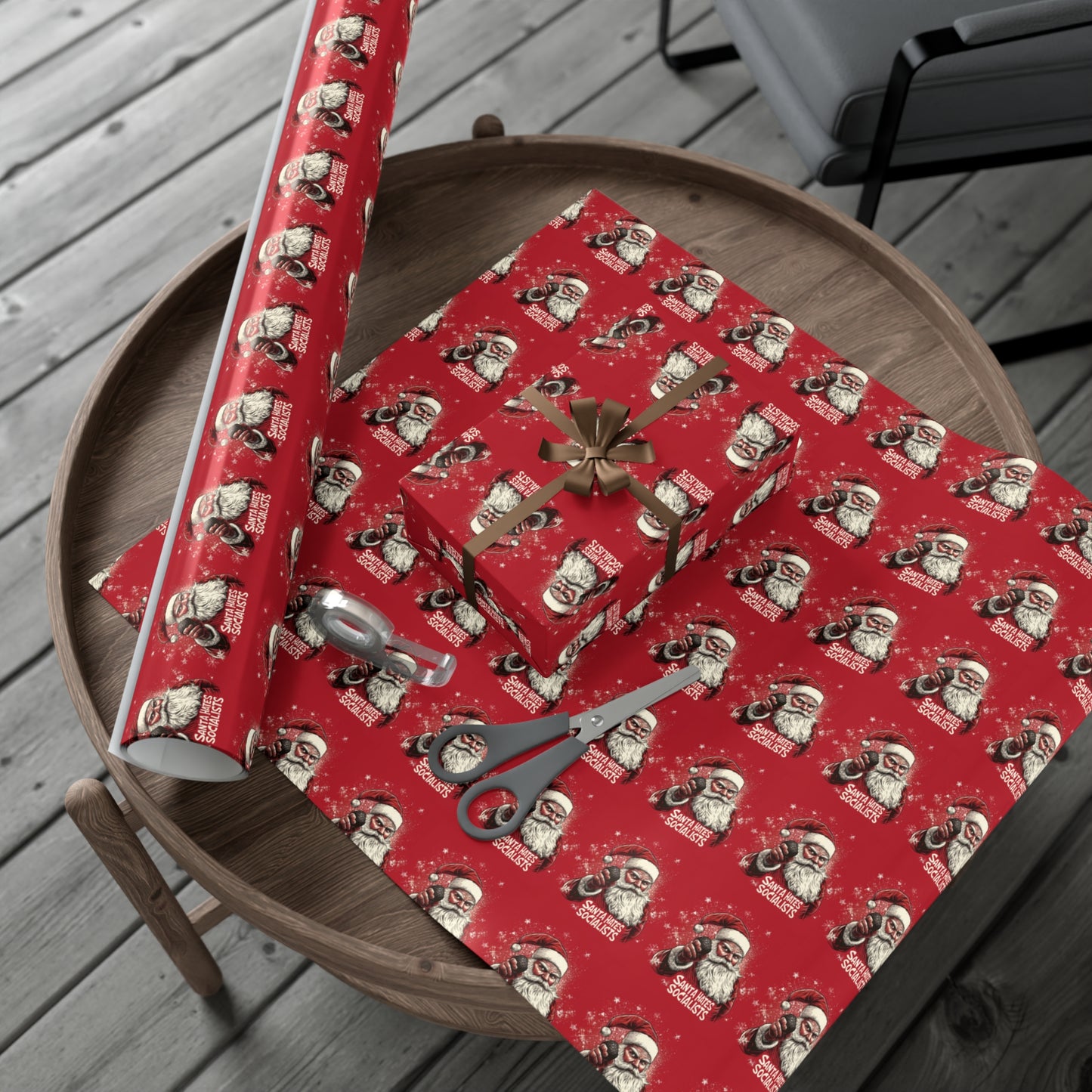 Santa Hates Socialists Gift Wrap Papers