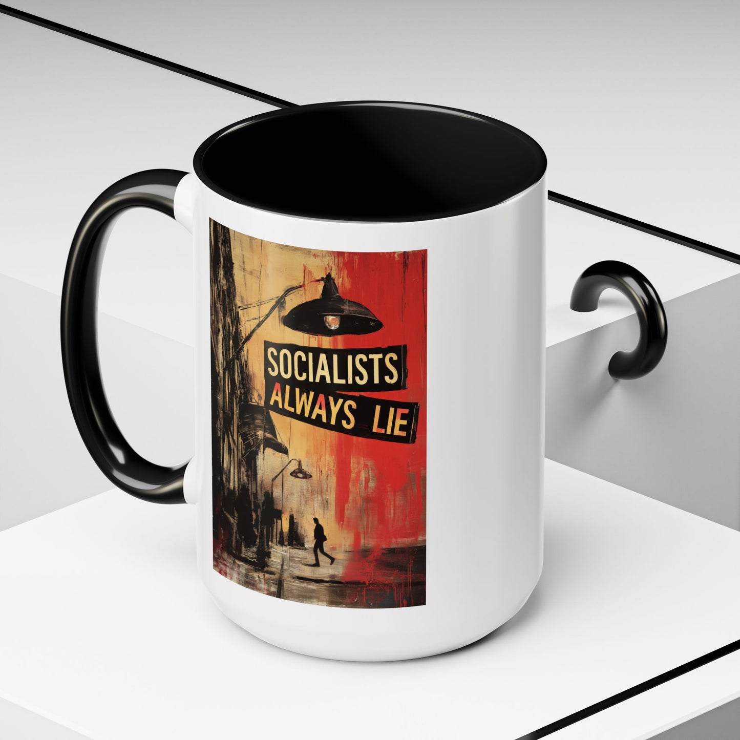 Socialists Always Lie - City Scene, Accent Coffee Mug (11or 15oz)