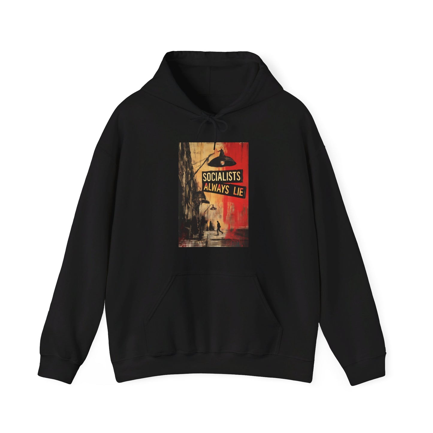 Socialists Always Lie - City Scene, Unisex Heavy Blend™ Hooded Sweatshirt