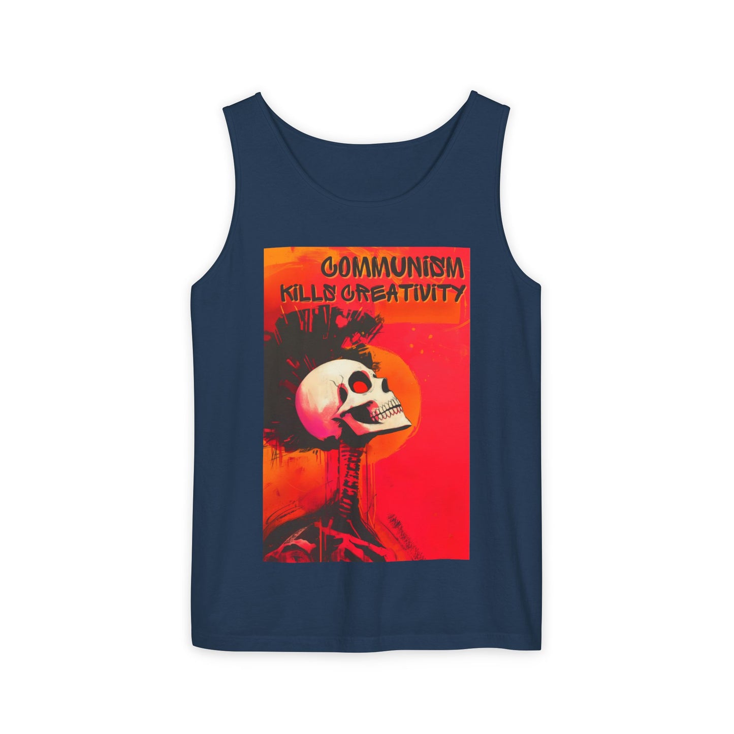 Communism Kills Creativity Unisex Garment-Dyed Tank Top