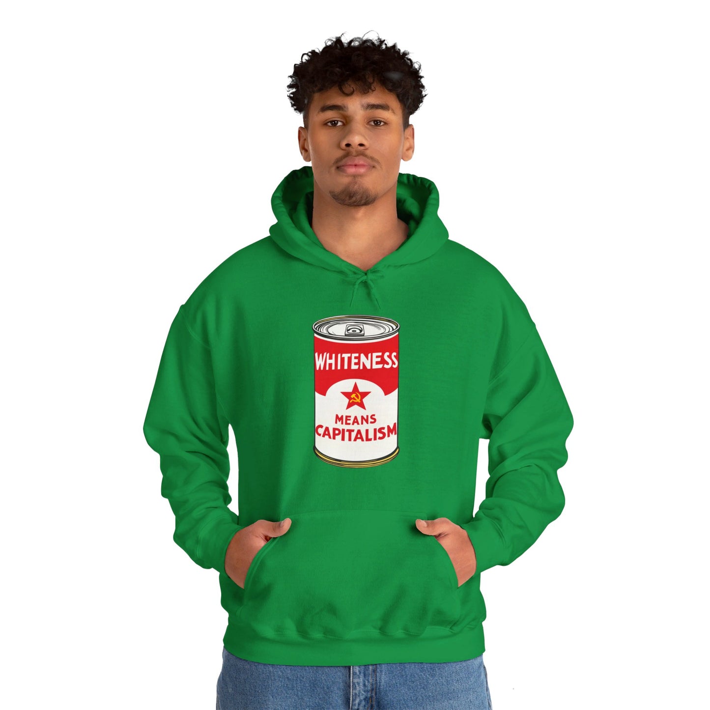 Whiteness Means Capitalism Soup Can Unisex Heavy Blend™ Hooded Sweatshirt