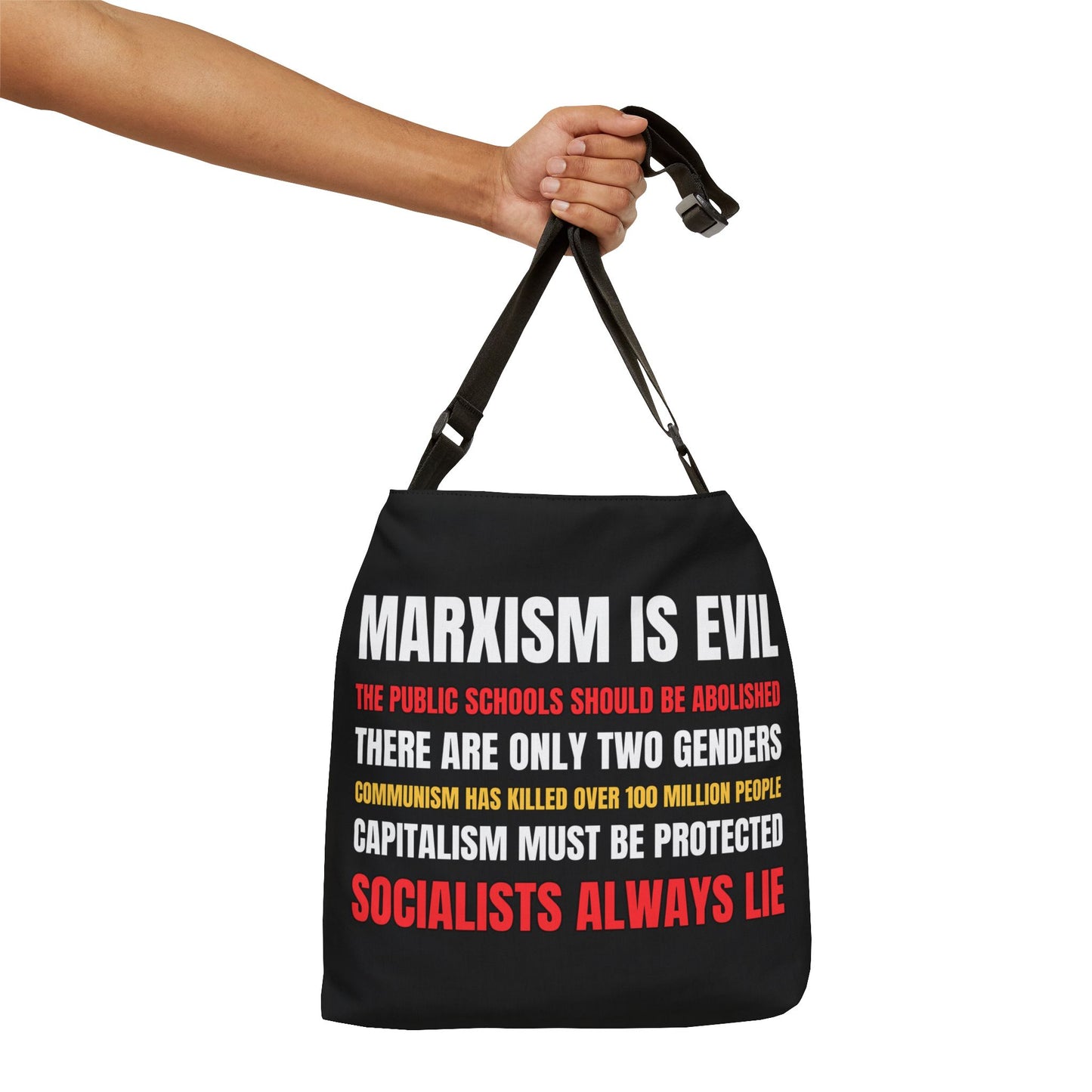 Marxism Is Evil Adjustable Tote Bag