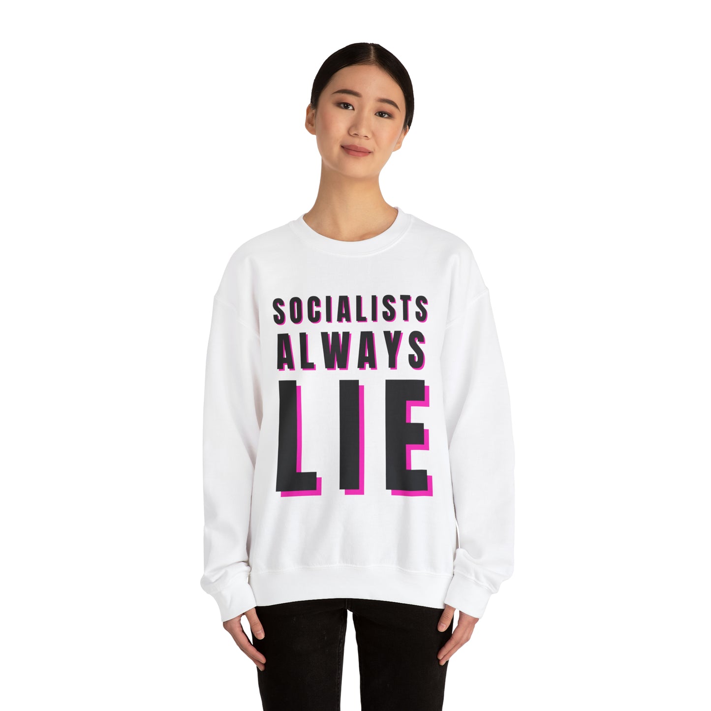 Socialists Always Lie Unisex Heavy Blend™ Crewneck Sweatshirt