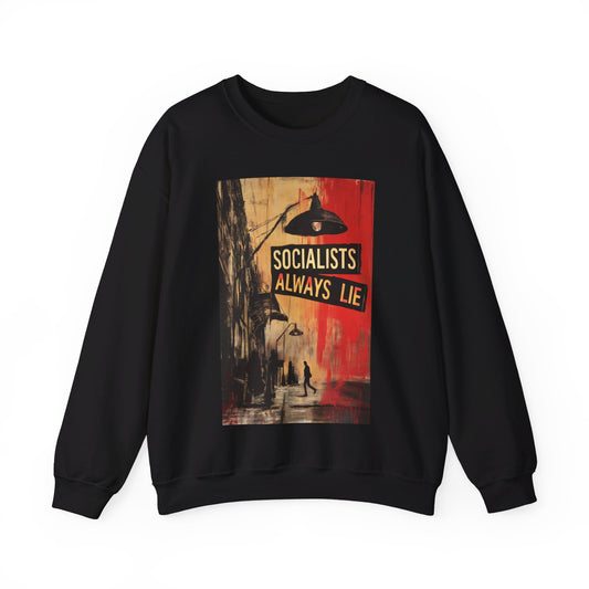 Socialists Always Lie - City Scene, Unisex Heavy Blend™ Crewneck Sweatshirt