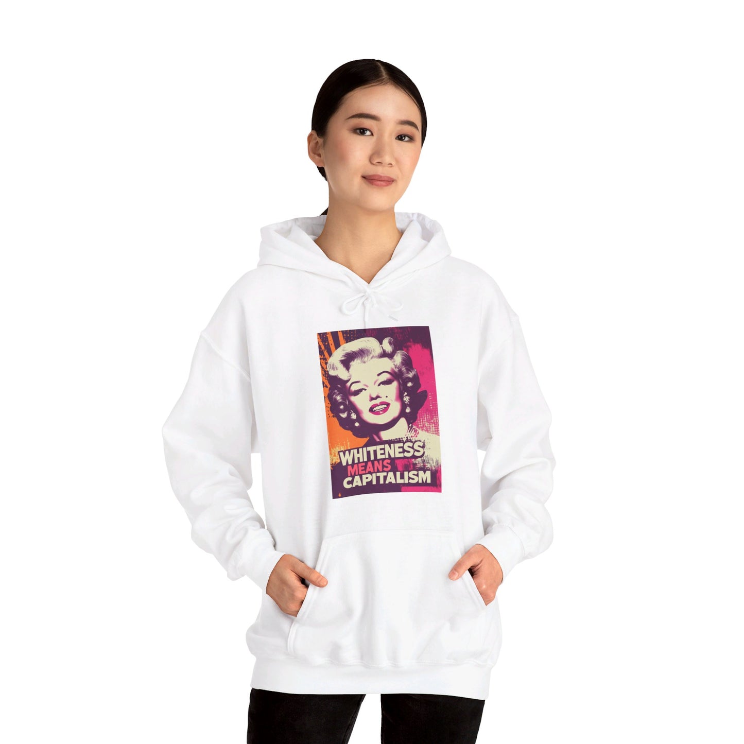 Whiteness Means Capitalism Warhol Tribute Unisex Heavy Blend™ Hooded Sweatshirt