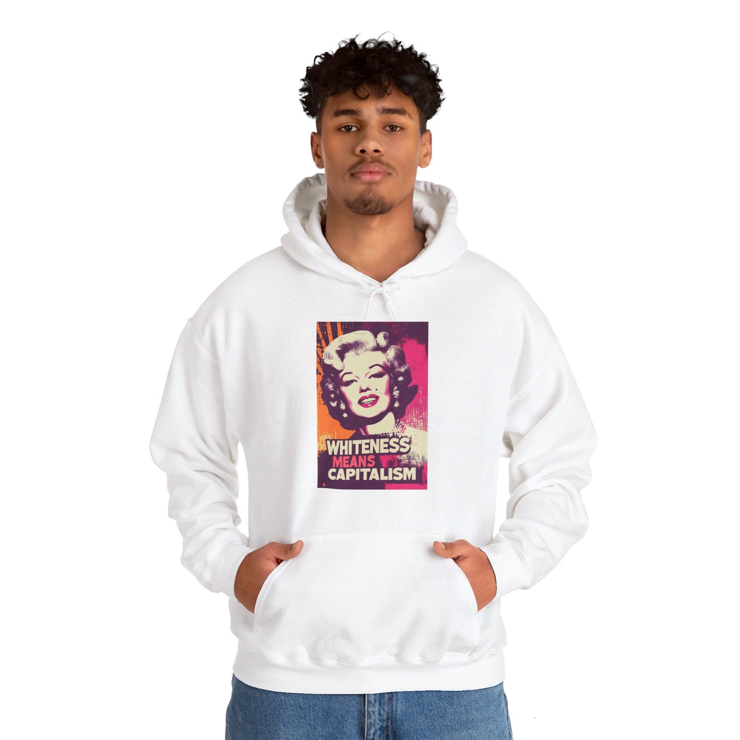 Whiteness Means Capitalism Warhol Tribute Unisex Heavy Blend™ Hooded Sweatshirt