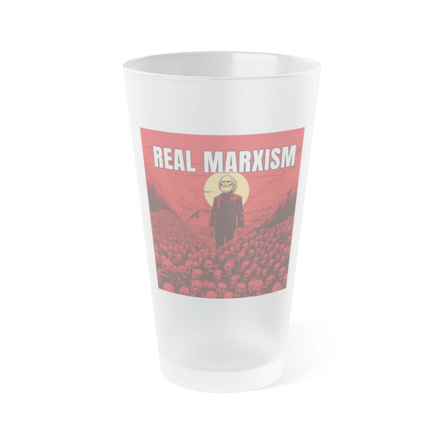 Real Marxism Frosted Pint Glass, 16oz